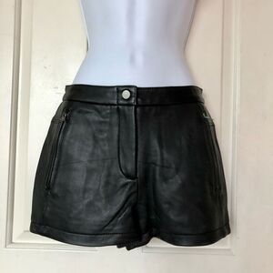 NWOT BCBGMAXAZRIA Black André Short Leather Shorts